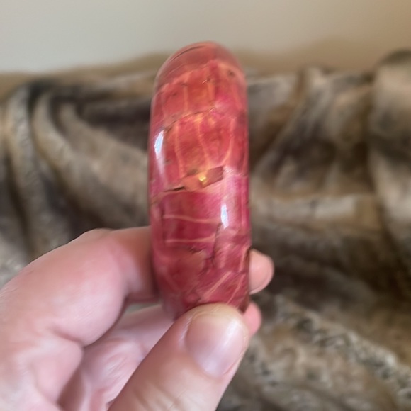 Never worn Holt Renfrew wine-colored bangle with a surface that resembles tile. - Picture 2 of 3